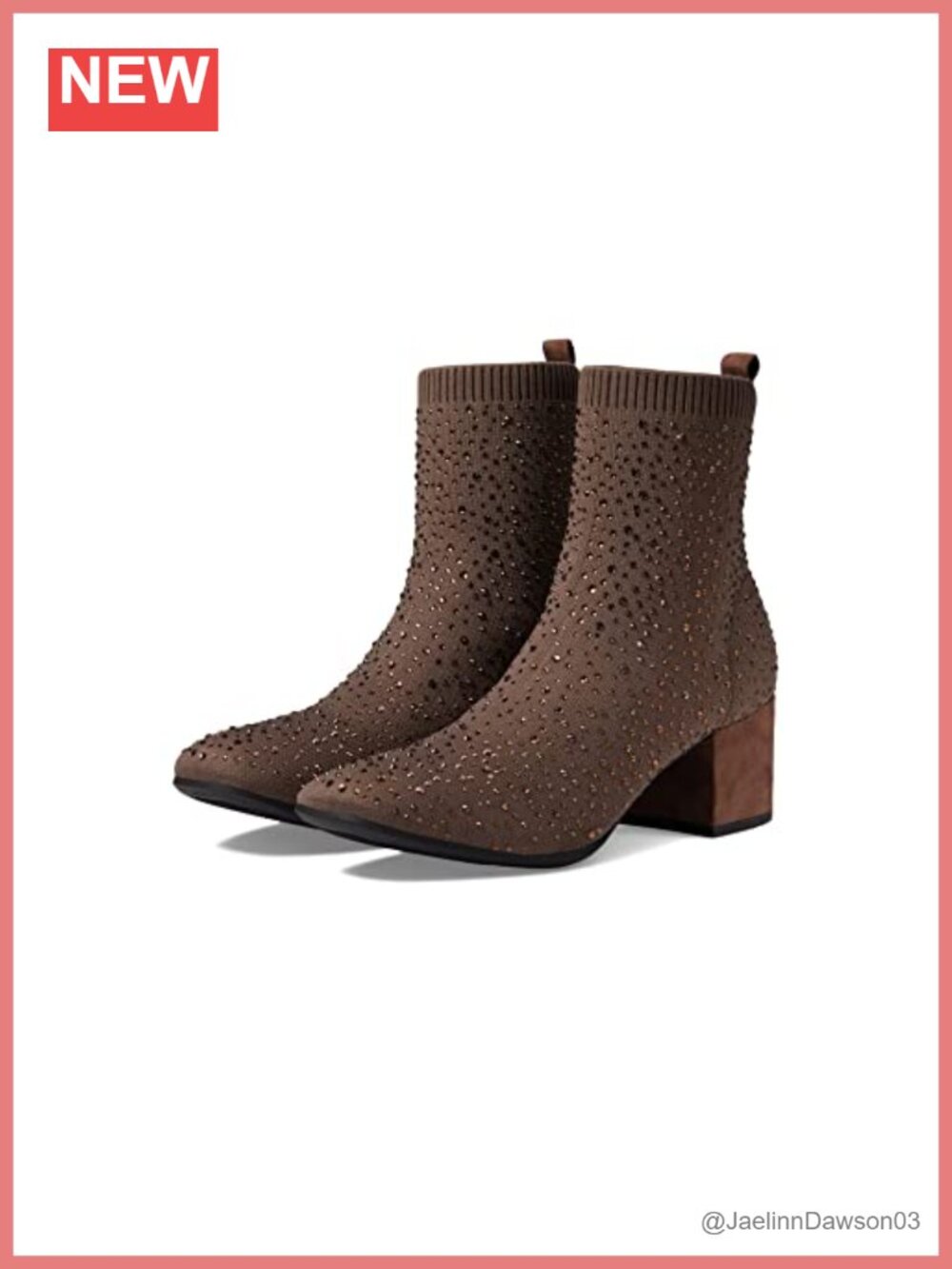 Stretch Knit Pull-On Ankle Bootie Block Heel